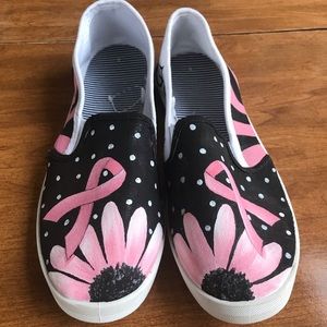Breast Cancer Hand Painted Original Shoes